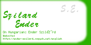 szilard ender business card